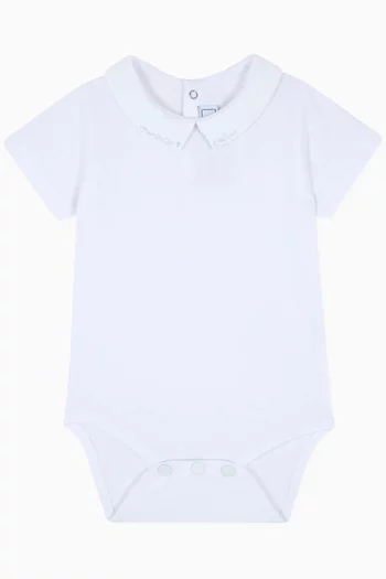 Logo-embroidered Bodysuit in Cotton