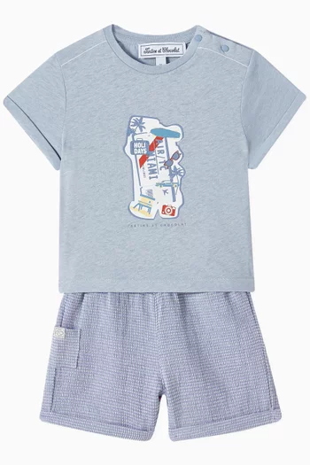 Holiday Graphic Print T-shirt in Cotton