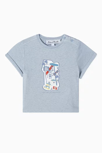 Holiday Graphic Print T-shirt in Cotton