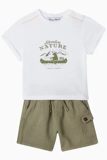 Holiday Graphic Print T-shirt in Cotton