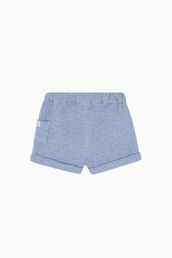 Gingham-printed Shorts in Cotton