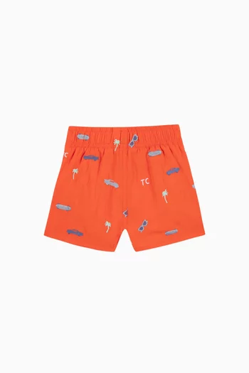 Illustration City Adventure Print Swimshorts