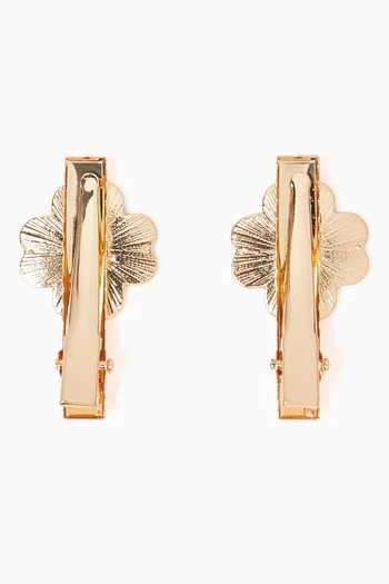Floral Applique Hair Clips