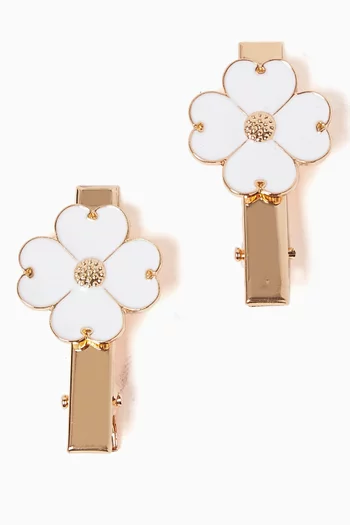 Floral Applique Hair Clips