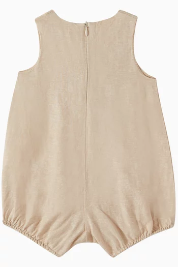 Pleated Romper in Linen