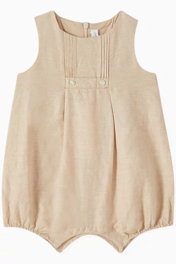 Pleated Romper in Linen
