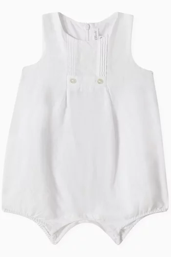 Pleated Romper in Linen-blend