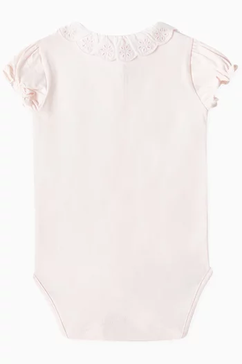 Broderie Anglaise Collar Bodysuit in Cotton