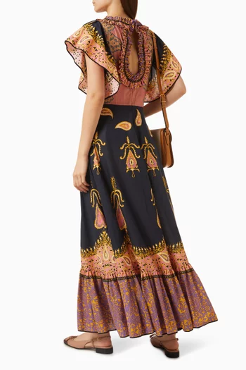 Printed Midi Dress in Cotton