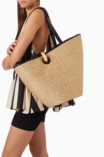 Large Le Bambola Tote Bag in Raffia