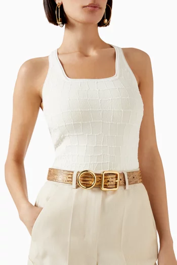 La Ceinture Regalo Belt in Snake-printed Leather