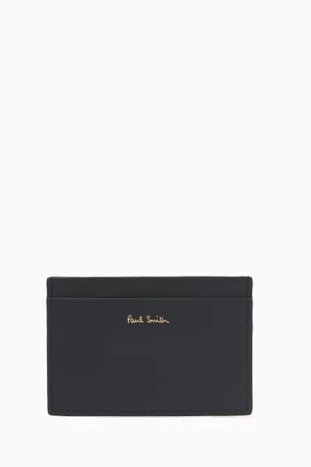 حافظة بطاقات بالخطوط المميزة للماركة جلد