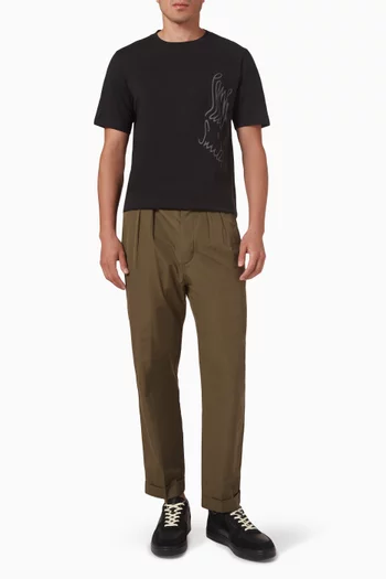 Stretch Logo-print T-shirt in Cotton Jersey