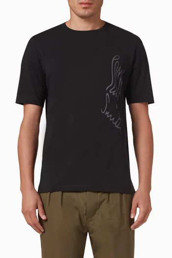 Stretch Logo-print T-shirt in Cotton Jersey