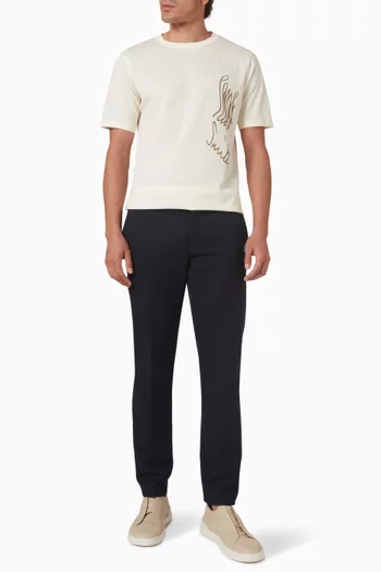 Stretch Logo-print T-shirt in Cotton Jersey