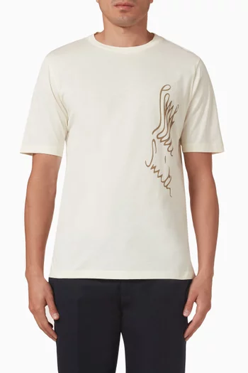 Stretch Logo-print T-shirt in Cotton Jersey