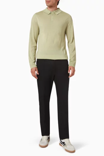 Knitted Polo Shirt in Merino Wool