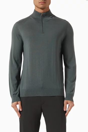 Half-zip Sweater in Merino Wool Knit