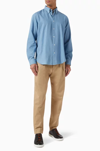 Straight Pants in Stretch Cotton