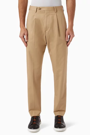 Straight Pants in Stretch Cotton