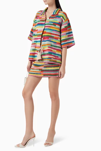 Button-down Oversized Shirt in Crochet
