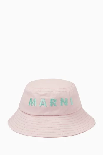 Logo Bucket Hat in Cotton