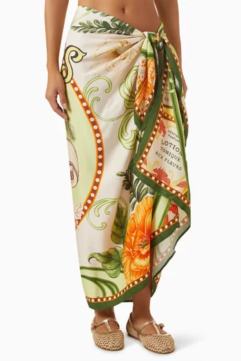 Marine Printed Pareo in Viscose