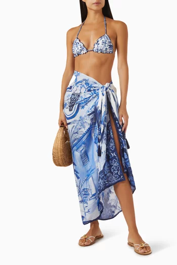 Marine Printed Pareo in Viscose