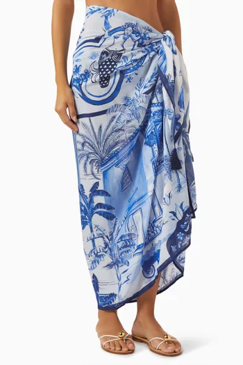 Marine Printed Pareo in Viscose