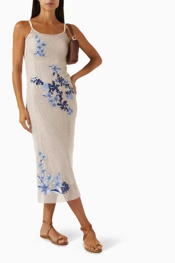 Adelaida Midi Dress in Mesh