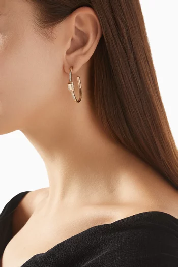 أقراط دائرية ميناچ ايه تروا مرصعة بالماس ذهب وردي عيار 18