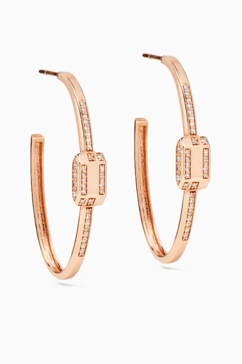 أقراط دائرية ميناچ ايه تروا مرصعة بالماس ذهب وردي عيار 18