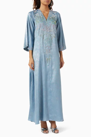 Embroidered Jalabiya in Crepe