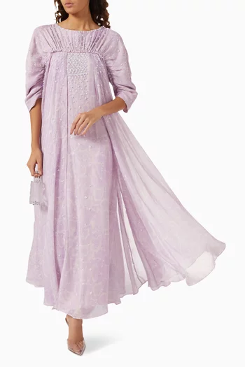 Snake Print Embellished Maxi Dress