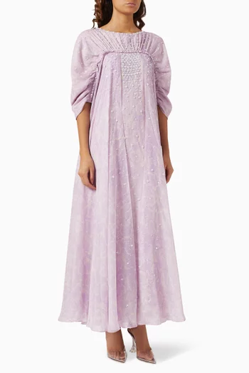 Snake Print Embellished Maxi Dress