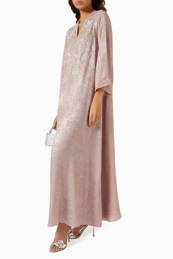 Embroidered Jalabiya in Crepe
