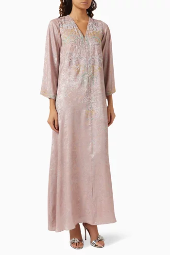 Embroidered Jalabiya in Crepe