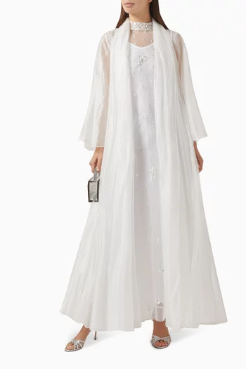 Embellished 3-piece Abaya Set in Organza & Tulle