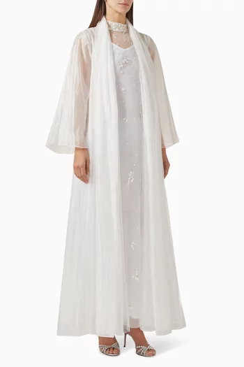 Embellished 3-piece Abaya Set in Organza & Tulle