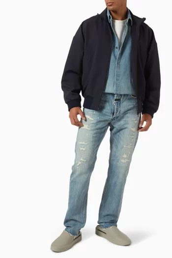High Neck Track Jacket in Wool