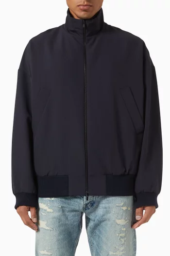 High Neck Track Jacket in Wool