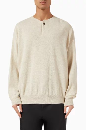 Henley Sweater in Cotton Knit