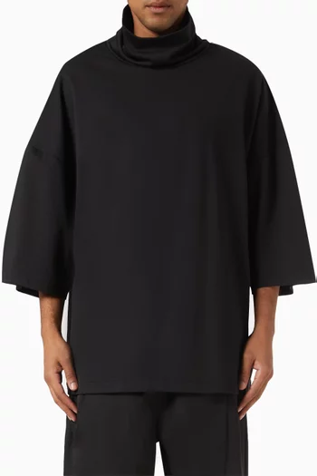 High Neck T-shirt in Viscose-blend