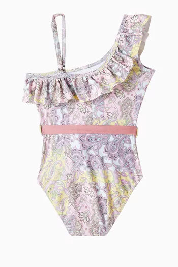 Floral Print One Piece Swimsuit
