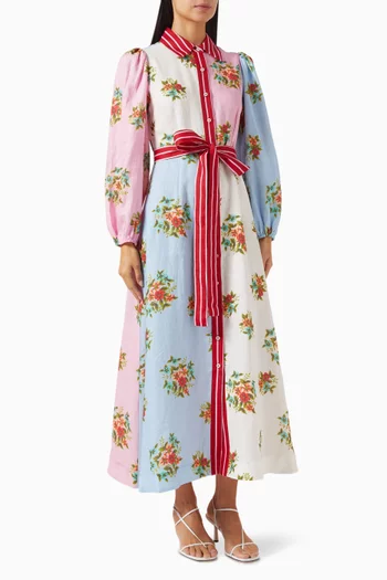 Lucille Midi Dress in Linen