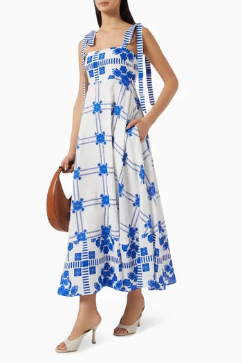 Pippa Midi Dress in Linen