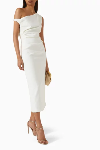 The Gaia Midi Dress in Twill