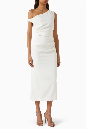 The Gaia Midi Dress in Twill