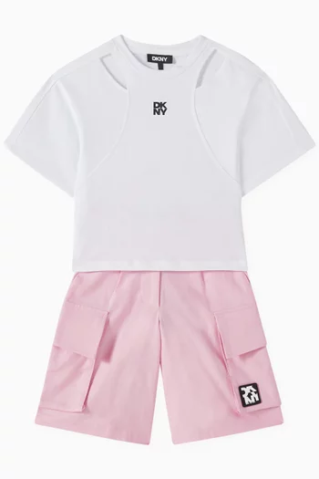 Cut-out Cropped Top in Cotton