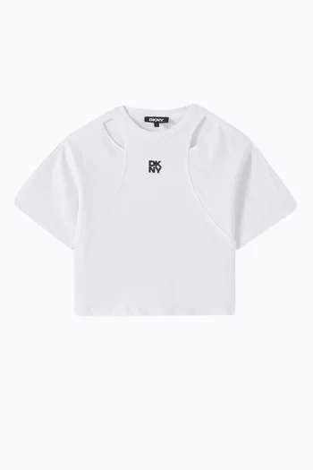 Cut-out Cropped Top in Cotton